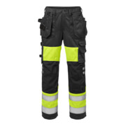 Fristads High Vis Handwerkerhose Damen Kl. 1 2129 PLU Größe 52 Warnschutz-Gelb/Schwarz-1
