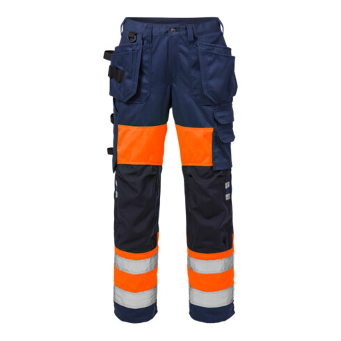 Fristads High Vis Handwerkerhose Damen Kl. 1 2129 PLU Größe 52 Warnschutz-Orange/Marine