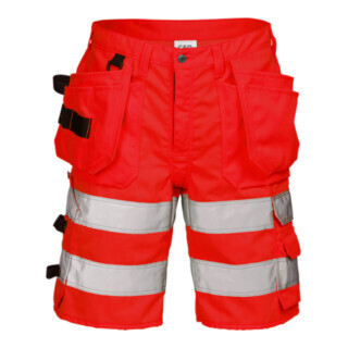 Fristads High Vis Handwerkershorts Kl. 2 2028 PLU Rot (Herren)