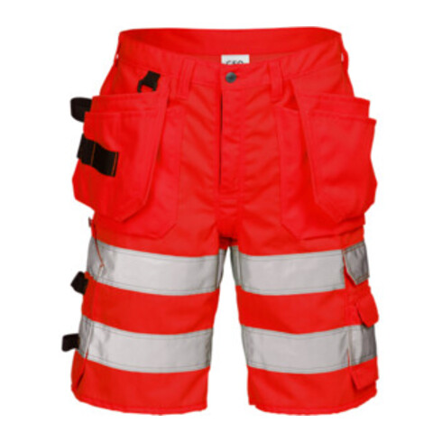 Fristads High Vis Handwerkershorts Kl. 2 2028 PLU Rot (Herren)