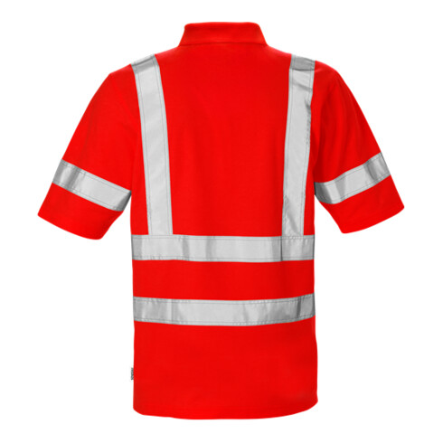 Fristads High Vis Poloshirt 7025 Kl. 3 PHV Größe 4XL Warnschutz-Rot