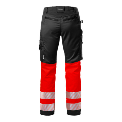 Fristads High Vis Stretch-Hose Kl. 1 2705 PLU Größe D96 Warnschutz-Rot/Schwarz