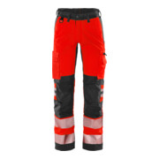 Fristads High Vis Stretch-Hose Klasse 2 2712 PLU Größe D92 Warnschutz-Rot/Schwarz