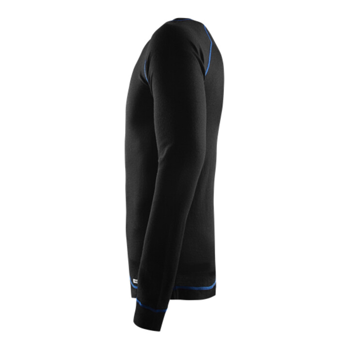 Fristads T-Shirt aus Wolle Langarm 7517 MW Schwarz (Herren)