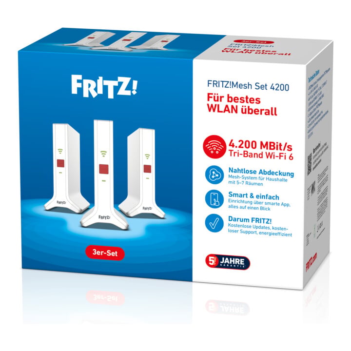 FRITZ WLAN Répéteur 3000 AX Pack de 3 MeshSet 4200
