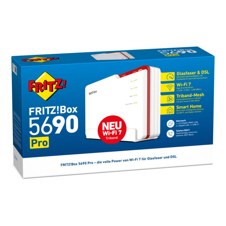 FRITZ WLAN Router FRITZ!Box 5690 Pro Triband Mesh Wi-Fi 7 11.530 MBit/s