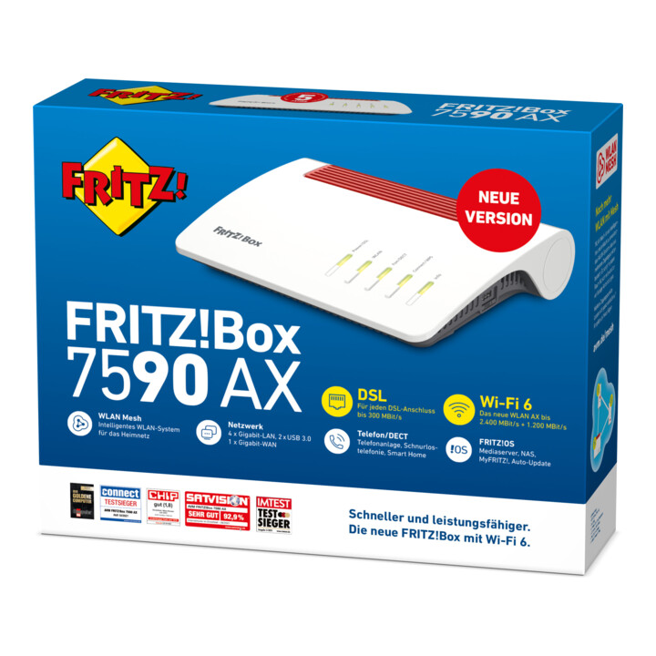 fritz WLAN Router FRITZ!Box 7590 AX V2 ohne S0