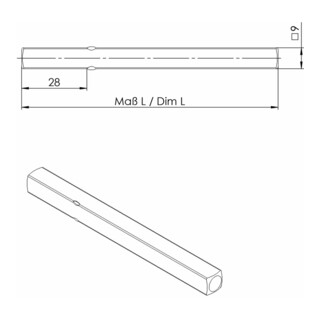 FS-Drückerstift OGRO 114 PB FS 4-KT.9x123mm Vollstift OGRO