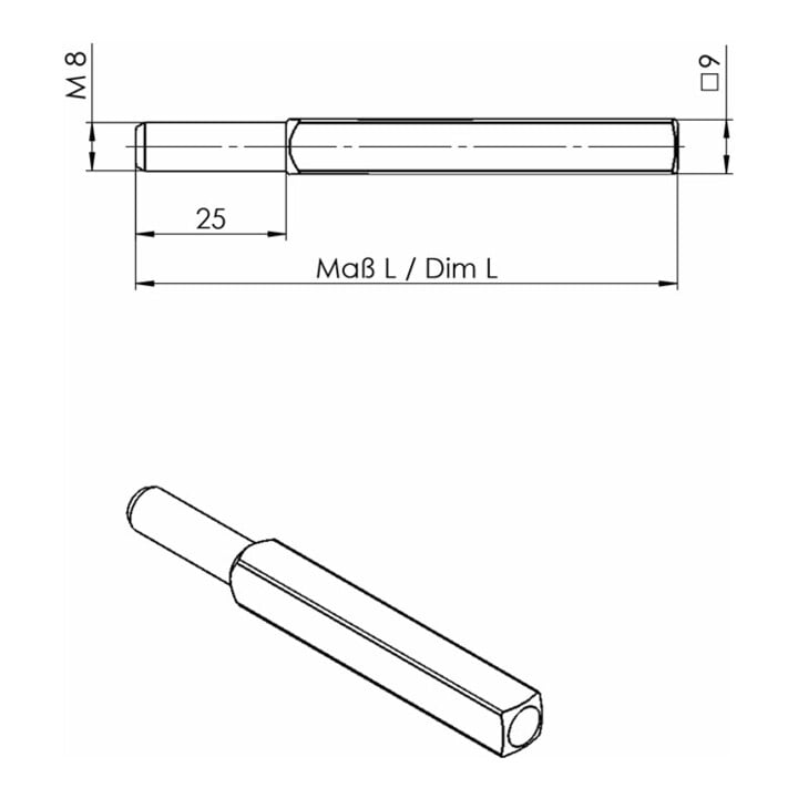 FS-Wechselstift OGRO 115 FS 4-KT.9x105mm Vollstift OGRO