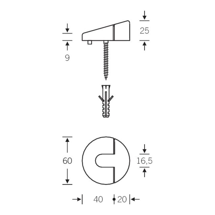 FSB Bodentürpuffer 38 3816 D.60mm Alu.naturf./F1 Dübelmontage