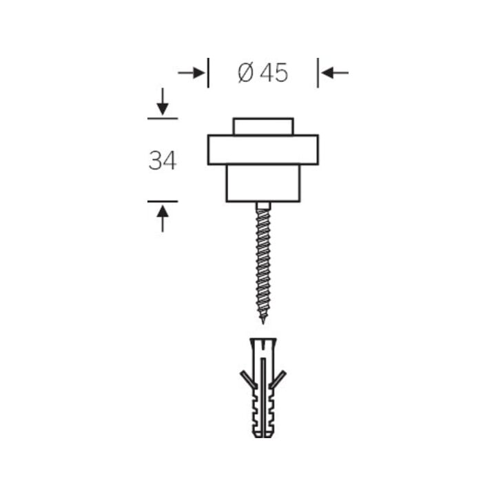 FSB Bodentürpuffer 38 3881 D.45mm H.34mm Alu.naturf./F1 Dübelmontage