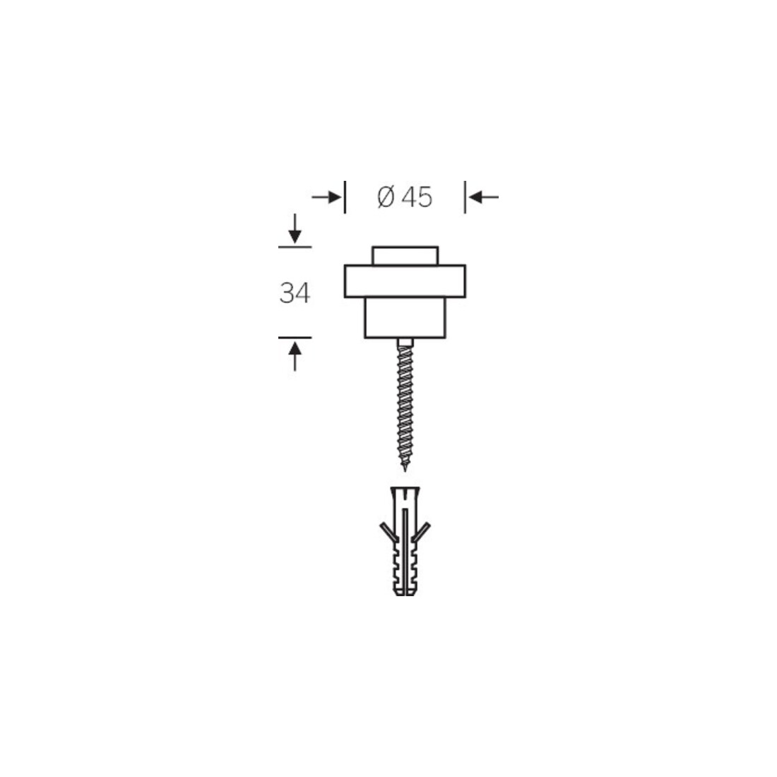 FSB Bodentürpuffer 38 3881 D.45mm H.34mm VA ma Dübelmontage