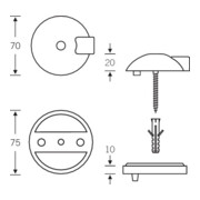 FSB Bodentürpuffer 38 3884 D.70mm H.20mm VA ma Dübelmontage-3
