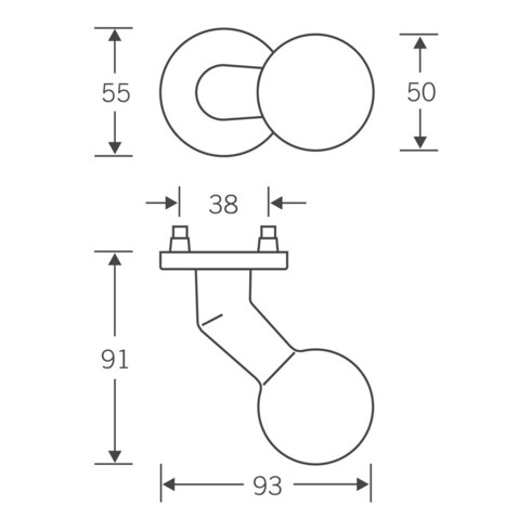 FSB Bouton de porte PT, 0 23 0846, alu rosé F1