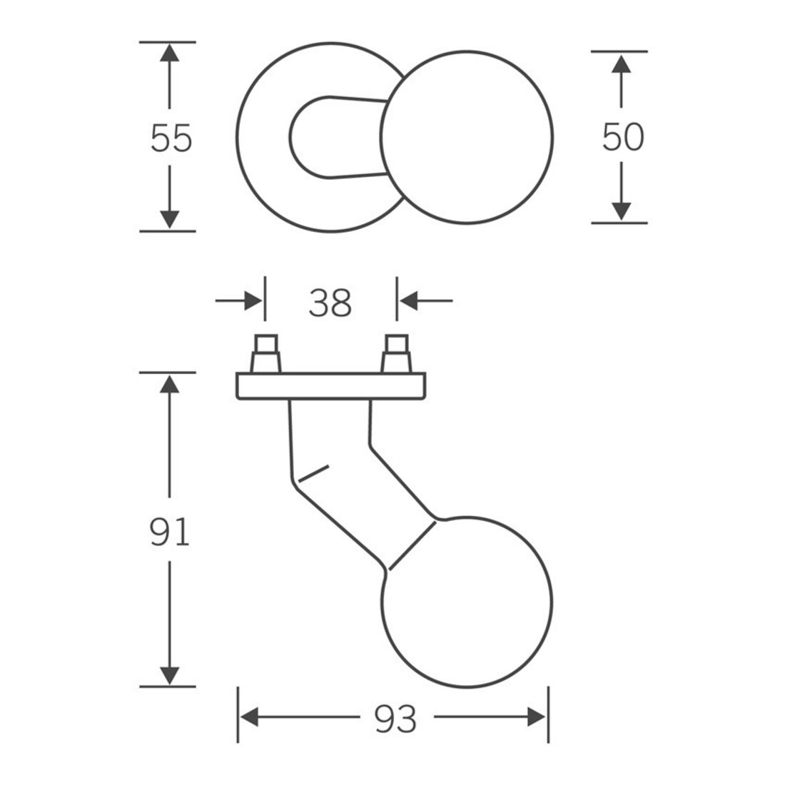 FSB Bouton de porte PT, 0 23 0846, alu rosé F1
