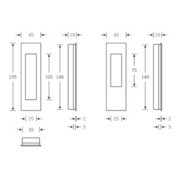 FSB Coque de porte coulissante 42 4251 store L.155mm B.45mm VA 6204 ktg. EL.-T. 18,5mm-4