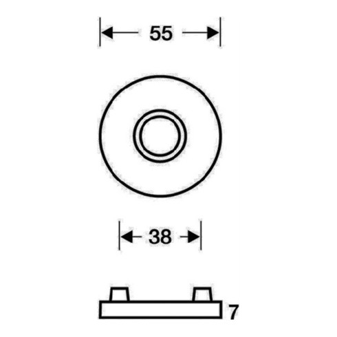FSB Drückerrosette 1731 Durchmesser 55mm Edelstahl matt für festdrehbare Lagerung