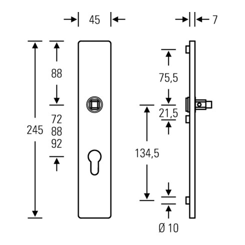 FSB Langschild 12 1410 F1/naturf.6204 PZ 72mm