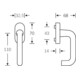 FSB Poignée de fenêtre, ovale, acier inoxydable 34 1070, tige 24-38 mm-3
