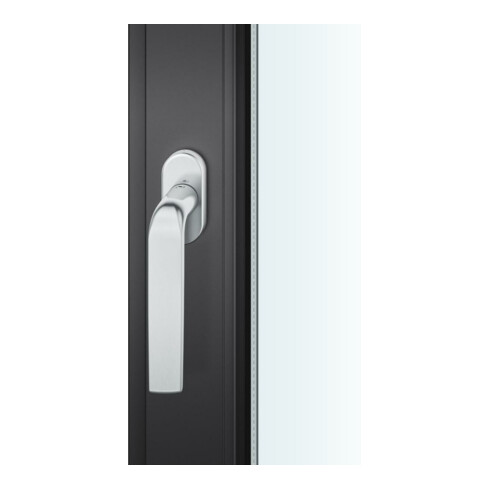 FSB Poignée de fenêtre ovale Rosace 7mm Tige 10mm Ergot Dépassement 24-38mm Acier inoxydable