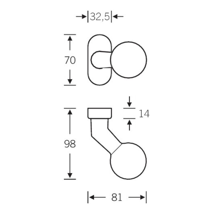 FSB PT-Türknopf, feststehend, 07 0846, a.Ros.oval, Alu F1