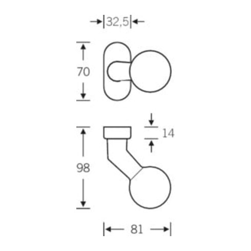 FSB Rahmentür-Knopf 07 0846 Material Alu. 0105 4-KT. 9mm feststehend