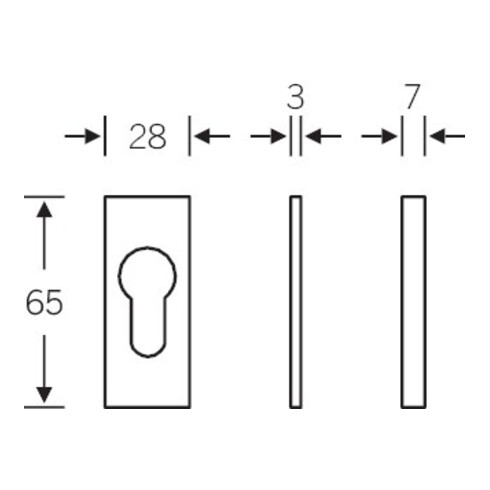 FSB Rosace clé PT, PZ, 0 17 1768, carrée, F69 mat