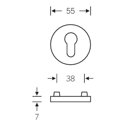 FSB Rosace de clé ZT, BB, 0 12 1735, ronde, F69 mat