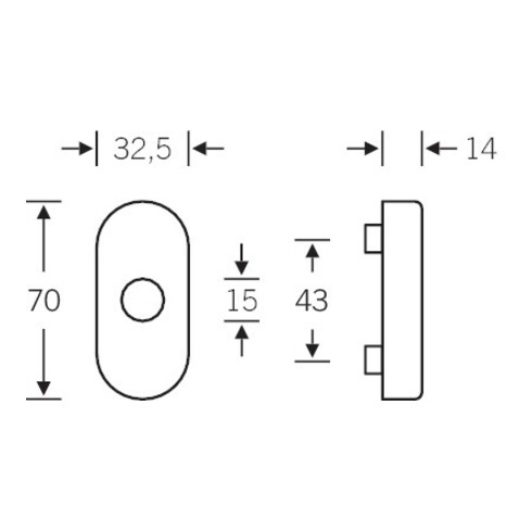FSB Rosace de recouvrement FT, RH7, 0 17 1759, ovale, F69 mat