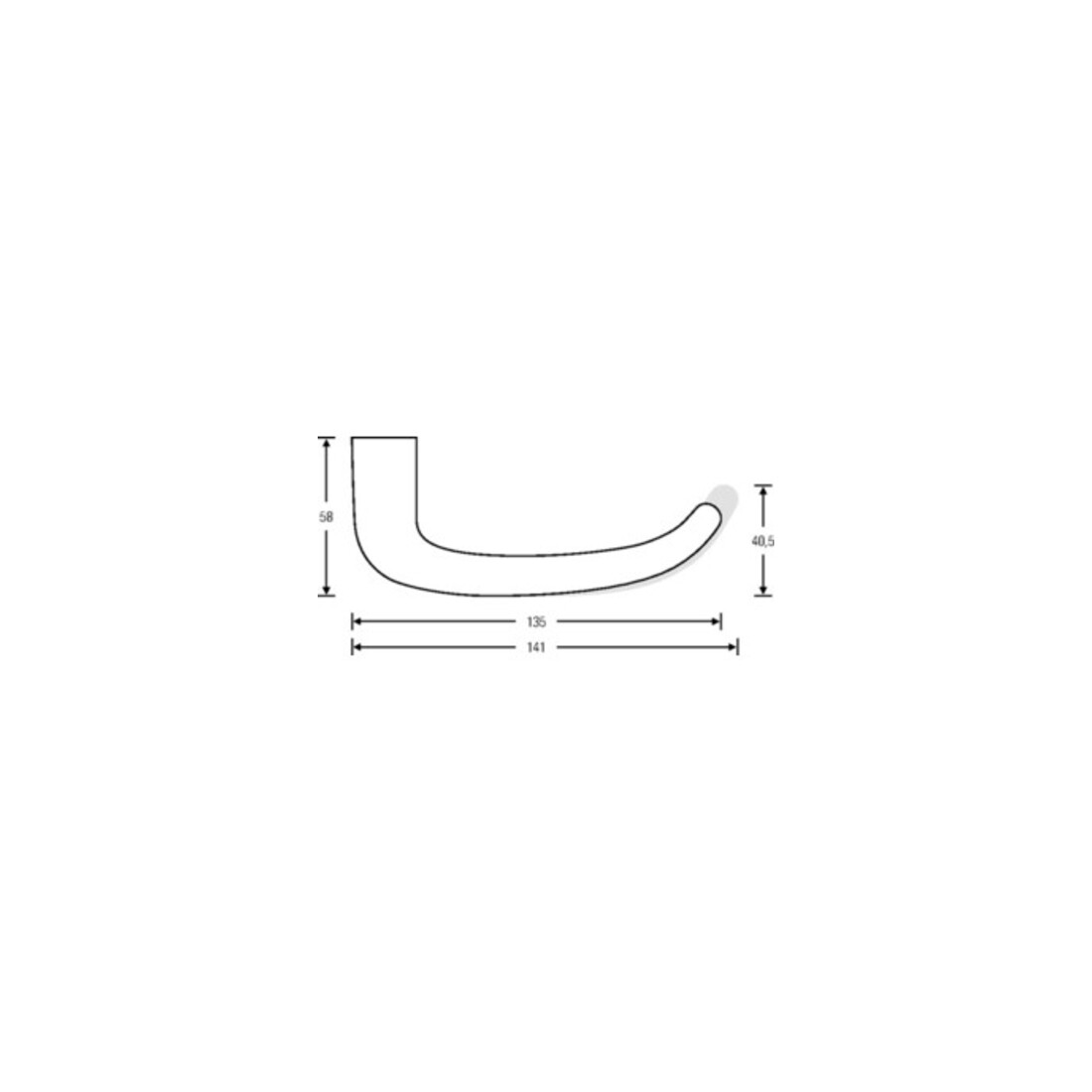 FSB Türdrückerlochteil 10 1023 Alu.0105 8mm DIN L/R