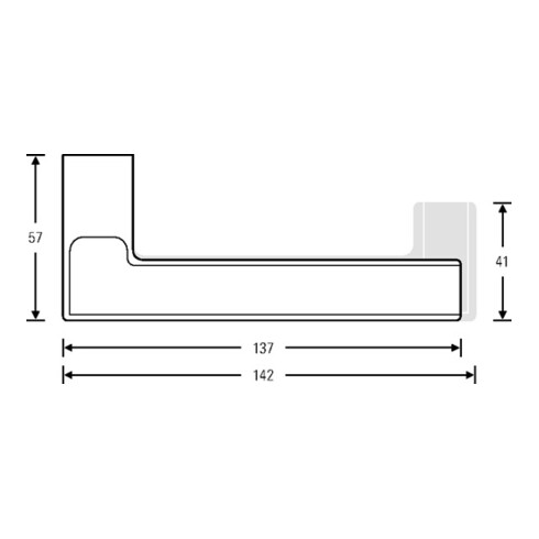 FSB Türdrückerlochteil 10 1035 Alu.0105 8mm DIN L/R