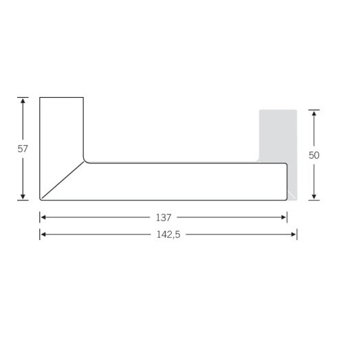 FSB Türdrückerlochteil 10 1076 Alu.0105 8mm DIN L/R