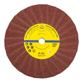 FSR 618 Roues à lamelles Klingspor 165 x 14 mm Grain 40 un seul rang 2 lamelles par paquet