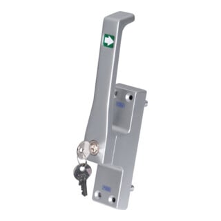 Fuhr Poignée de porte 970Z DIN gauche argent anodisé LM. Tige ronde 10 mm