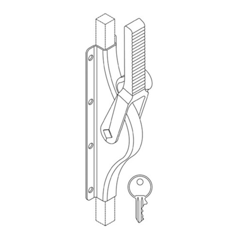 Fuhr Verrou à battant 902Z galvanisé pour tige de 13 mm avec PZ