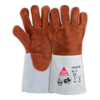 Gants de soudage à la main Cuir fendu de vachette Fulda