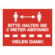 Fußbodenaufkleber Bitte 2m Abstand halten! rot/weiß L.200mm B.150mm ENVIROPACK-1