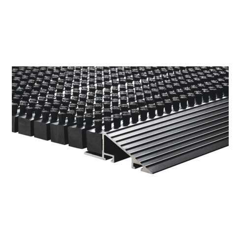 Fußmatte Alu-Anlaufkante schwarz/schwarz PP/Alu L500xB800xS22mm