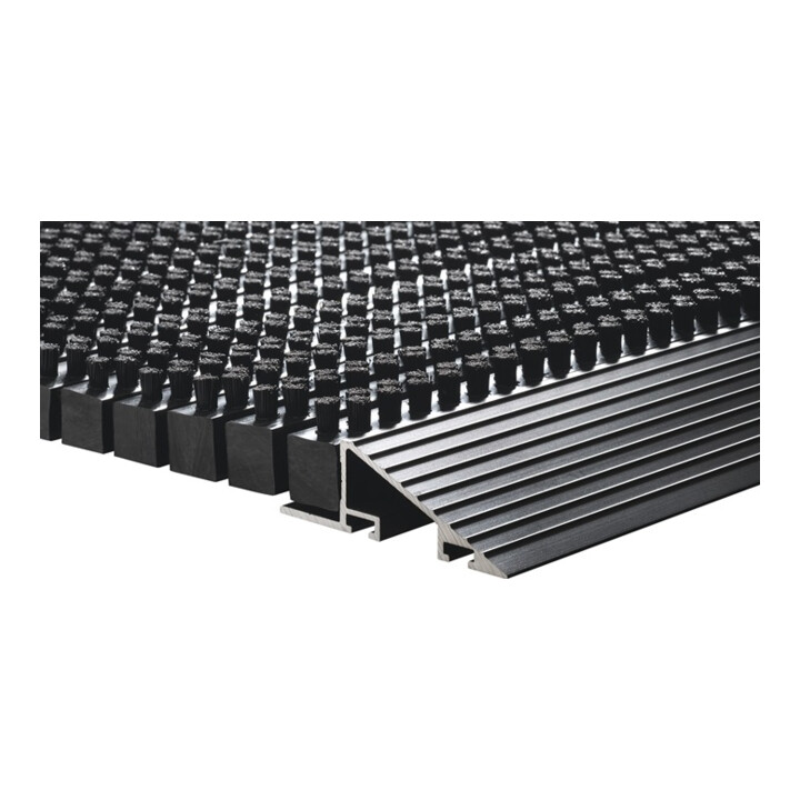 Fußmatte Alu-Anlaufkante schwarz/schwarz PP/Alu L500xB800xS22mm