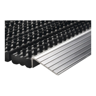 Fußmatte Alu-Anlaufkante schwarz/silber PP/Alu L430xB750xS22mm