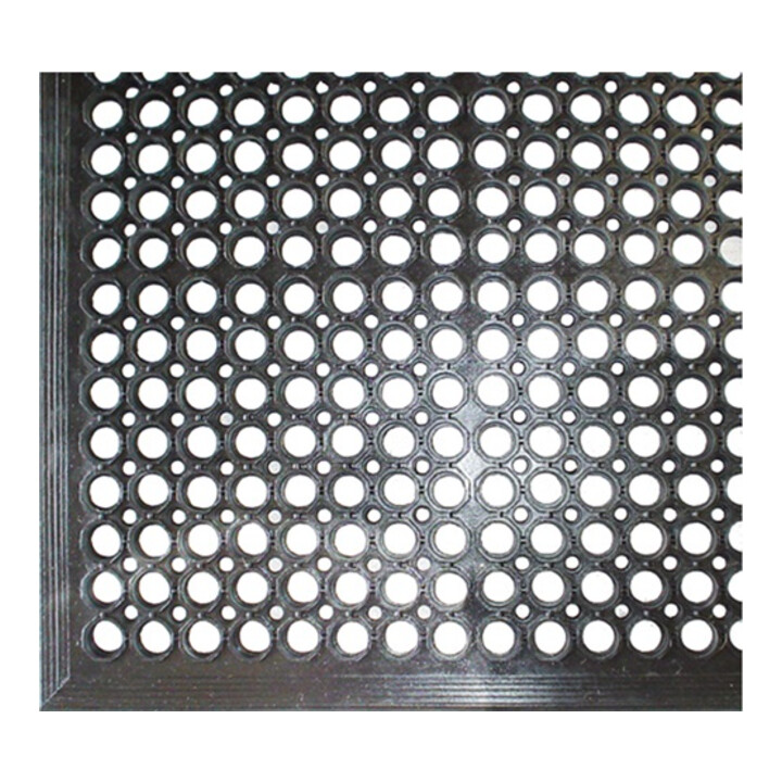 Fußmatte offene Ringe schwarz Gum.L1500xB900xS10mm