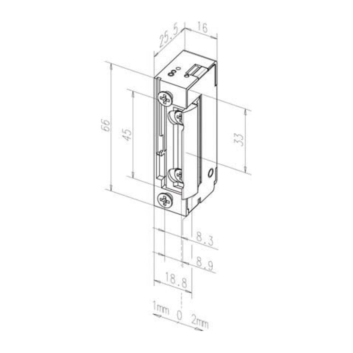 Gâche de serrure électrique Assa Abloy 118, tension de 10-24 V CA/CC, pas de déverrouillage mécanique
