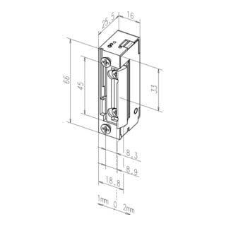 Gâche électrique 118EY 10-24 V AC/DC Permanent oui DIN L/R