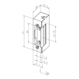 Gâche électrique 17 EY 24 V DC 100%ED ressort de fermeture renforcé DIN L/R avec FaFix