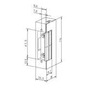 Gâche électrique 17 KL 6-12 V AC/DC Stand.dust grey DIN L/R w.FaFix-5