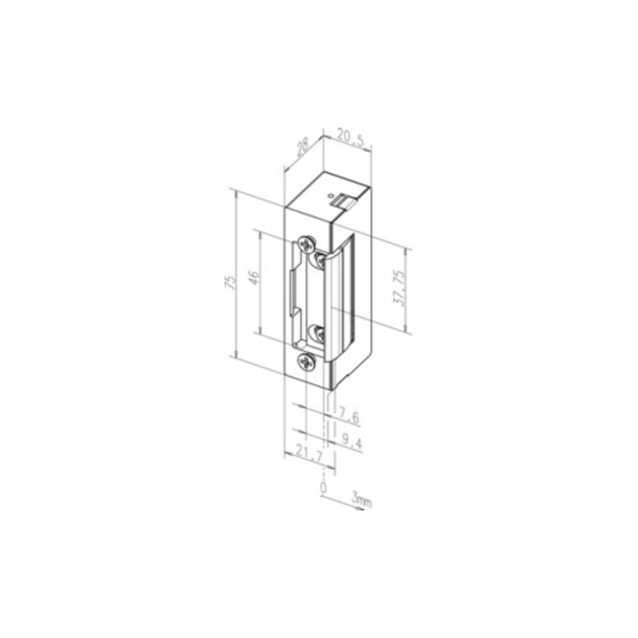 Gâche électrique sans gâche 17E 24 V DC 100%ED Stand DIN L/R avec FaFix