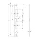 Gâche pour serrure de cadre tubulaire écart. 72 mm L 243 mm acier NiSi-3