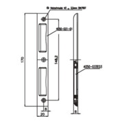 Gâche SSF alu argent B.20 Largeur de côté 8 mm DIN G/D-4