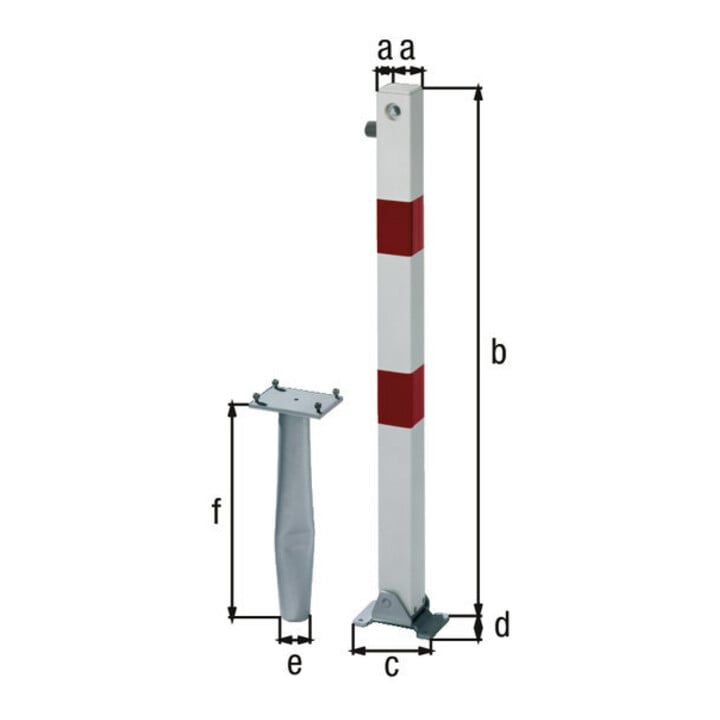 GAH Alberts Absperrpfosten KLAPPY-BO 70x70 mm Dreik. Einbet.