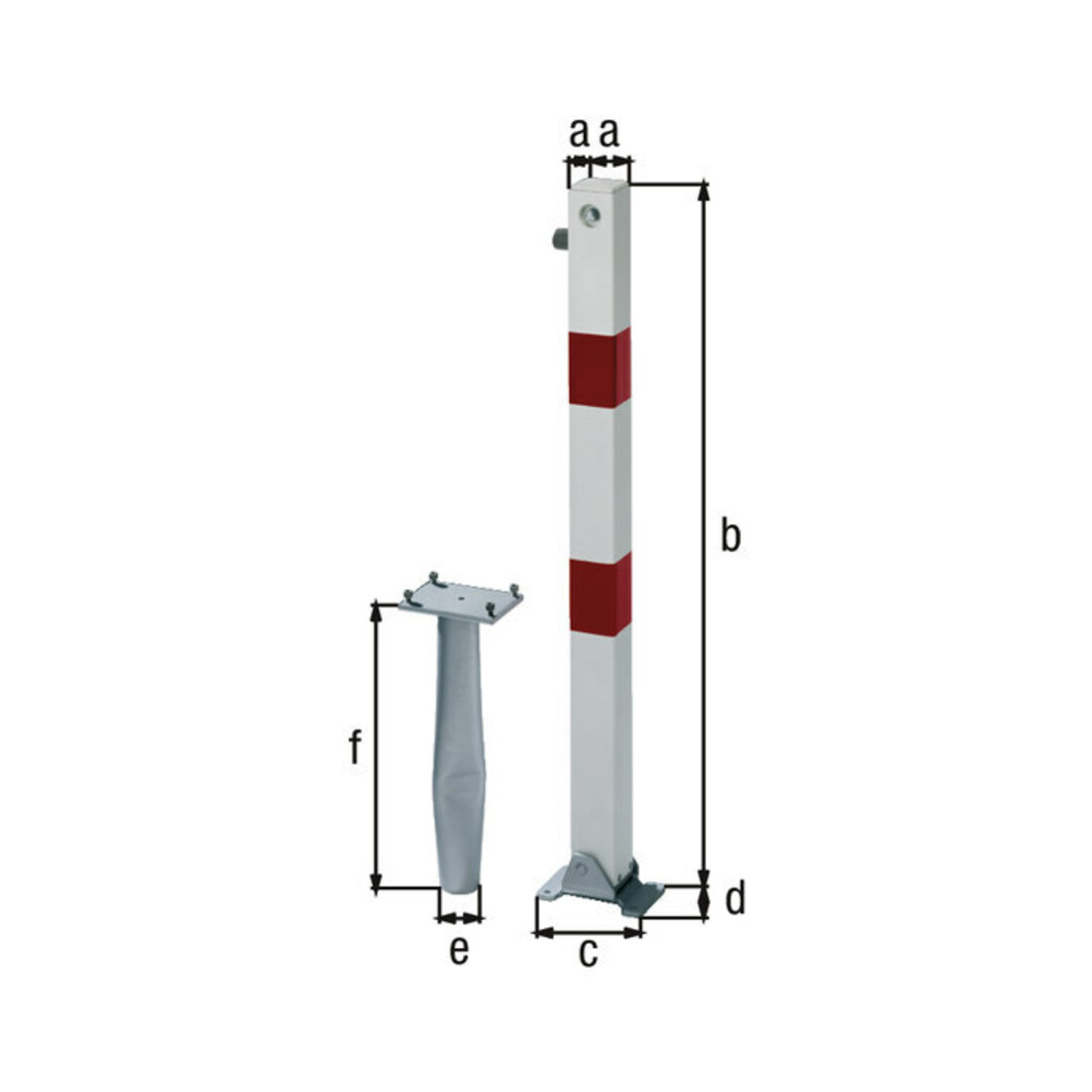 GAH Alberts Absperrpfosten KLAPPY-BO 70x70 mm Dreik. Einbet.